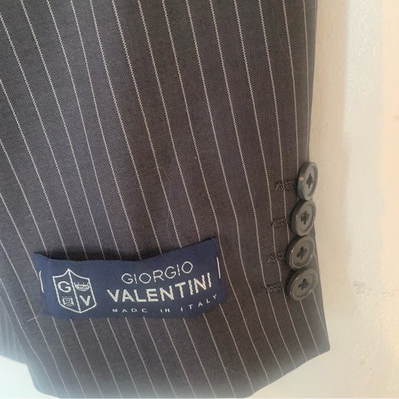 New With Tags Georgio Valentini Pinstripe 100% Wool Suit Size 22 Boys Small mens - Picture 6 of 10